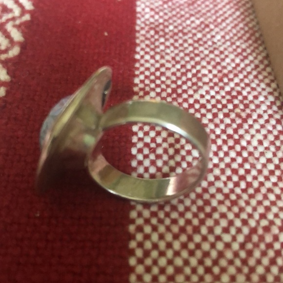 Belgian light blue stone rustic adjustable ring - Picture 5 of 5